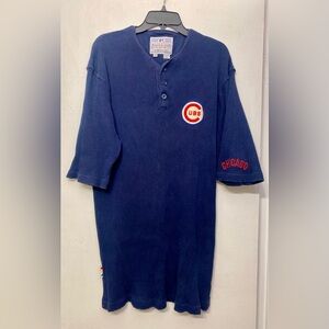 Vintage Mirage Chicago Cubs Henley Ribbed Knit Shirt Jersey Men’s XXL Blue Red